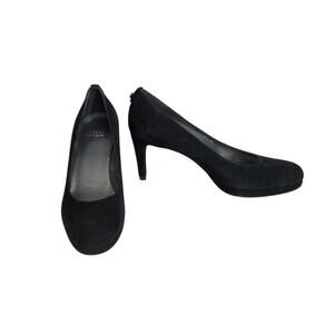 Stuart Weitzman Black Suede Almond Toe High Heel Pumps Size 8.5M
